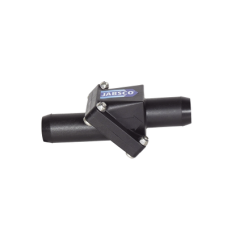 Válvula anti retorno en linea para mangueras de 1 pulgadas.