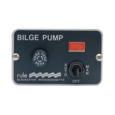 Switch de panel de tres con panel iluminado para control de bombas de achique.