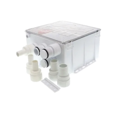 Sistema de desagüe para duchas con bomba de achique de 800 galones por hora a 12 Volts de corriente directa e interruptor de flotación