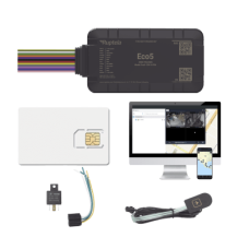 KIT Dispositivo de Rastreo Vehicular / Conectividad LTE Cat1 y LTE-M / BLE 5.0 / GNSS U-blox / Carcasa IP54 / Batería Interna de Respaldo / Detecta Interferencias / Incluye SIM500MB2Y, EPCOMGPSCODE, Relay y boton SOS