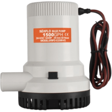 Bomba de Sentina No Automática SEAFLO 1500GPH / Alta Eficiencia / Bajo Consumo / Filtro Extraíble / Voltaje DC 12V y 24V / Para Panel o Interruptor de Flotador