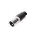 CONECTOR MACHO XLR DE 3 NÚCLEOS CON CARCASA DE ACERO INOXIDABLE Y CONTACTOS CHAPADOS EN ORO