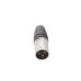 CONECTOR MACHO XLR DE 3 NÚCLEOS CON CARCASA DE ACERO INOXIDABLE Y CONTACTOS CHAPADOS EN ORO
