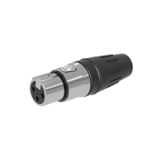 Conector hembra XLR de 3 núcleos con carcasa de acero inoxidable y contactos chapados en oro