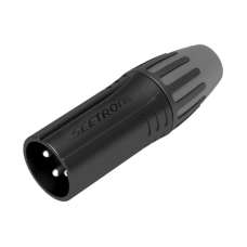 XLR conector de cable macho, carcasa enchapada en negro, contactos enchapados en plata