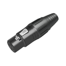 XLR conector de cable hembra, carcasa enchapada en negro, contactos enchapados en plata