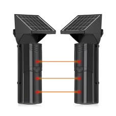 Detector fotoelectrico con CELDA SOLAR; DE 3 RAYOS; alcance exterior 100 m / 4 frecuencias
