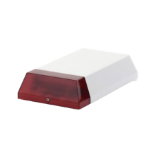 Sirena inalámbrica / Exterior o Interior / Alimentación a batería / Duración de 2 años*/ Con transmisor universal / Compatible con Honeywell, Pima, Crow, DSC, etc