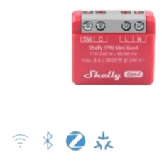 Mini Interruptor inteligente Wi-Fi 2.4 / medición de consumo, /1 canal 8A 110-240 / compatible con asistentes de voz