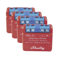 KIT 4 piezas Mini Interruptor inteligente con Wi-Fi, medición de consumo, 1 canal 8A, compatible con asistentes de voz Alexa y GoogleHome