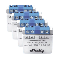 KIT 4 piezas El medidor de potencia más pequeño,  inteligente con Wi-Fi, medición de consumo, 1 canal 16A,