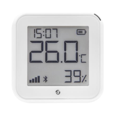 Pantalla Sensor de temperatura y humedad, inteligente e inalámbrico, integrable a la App de Shelly.