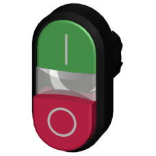 Botón doble tipo domino de plástico 3SU10003BB420AK0, son holder ni bloque de contactos, color Verde/Rojo Botón doble tipo domino de plástico 3SU10003BB420AK0, son holder ni bloque de contactos, color Verde/Rojo