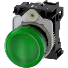 Lampara de señalización plástica con led color Verde, 110Vca Lampara de señalización plástica con led color Verde, 110Vca