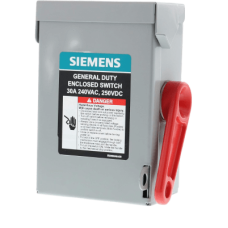 Interruptor de Seguridad GNF321A, 240Vca, 3 polos, 30 Amp, sin portafusibles, Nema 1. Interruptor de Seguridad GNF321A, 240Vca, 3 polos, 30 Amp, sin portafusibles, Nema 1.