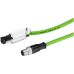 Cable de Conexión Industrial Ethernet / M12-180 D-coded / IE FC RJ45-145 / 10 m (32.8 ft) / 4-Core 0.75 mm / Cat5e / PoE+ / PVC Verde / Drag Chain 3M Ciclos