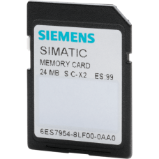 Tarjeta de Memoria Flash SIMATIC S7 / 24 MB Flash-EPROM / 3.3V / Para CPU S7-1x00 y SINAMICS / 500000 Ciclos Escritura-Borrado / Retención Datos 10 Años / Aplicación Marítima Certificada