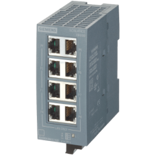 Switch Industrial No Gestionado SCALANCE XB008 / 8 Puertos 10/100 Mbit/s RJ45 / IP20 / 24V AC/DC / Montaje DIN Rail y Pared / PRP / CoS / PROFINET Clase A