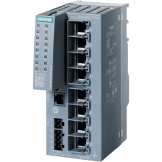 Switch Industrial SCALANCE XC208 / 8 Puertos 10/100 Mbit/s RJ45 / Redundancia PROFINET / Layer 2 Gestionable / IEC 62443-4-2 / -40°C a +70°C / DIN Rail