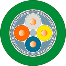 Cable Industrial Ethernet / PROFINET Type A / CAT5E / 4 núcleos / Exterior / PoE / PoE+ / 100 m / -40°C a +75°C