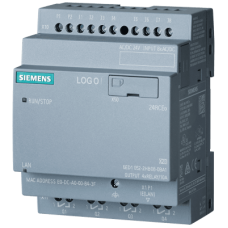 Módulo Lógico LOGO! 24RCEO (AC) / 24 V DC/24 V AC/Relé / 8 DI/4 DO / Sin Display / Memoria 400 Bloques / Expansible / Ethernet / Web Server Integrado / Data Log / Web Pages Personalizables / microSD / Soporte MQTT / Cloud