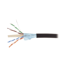 Bobina de Cable Blindado F/UTP de 4 Pares, Para Exterior con Gel, Cat6A (23 AWG), Industrial para Climas Extremos, Enterrado Directo, Color Negro, 305 Metros (1000 Pies) Bobina de Cable Blindado F/UTP de 4 Pares, Para Exterior con Gel, Cat6A (23 AWG), Industrial para Climas Extremos, Enterrado Directo, Color Negro, 305 Metros (1000 Pies)