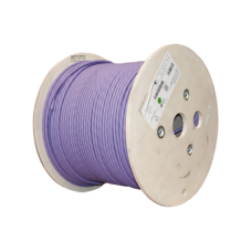 Bobina de Cable Blindado S/FTP de 4 Pares, Cat7A, Inmune a Ruido e Interferencias, LS0H (Bajo Humo, Cero Halógenos), Color Violeta, 305 Metros (1000 Pies)