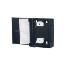 Mini Caja de Conexión de Fibra Óptica, Para Montaje en Pared, Hasta 48 Puertos LC (Acepta Dos Placas Acopladoras), Color Negro