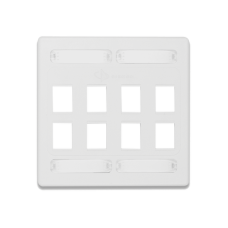 Placa de Pared Doble Modular 10G MAX de 8 Salidas, Color Blanco Placa de Pared Doble Modular 10G MAX de 8 Salidas, Color Blanco