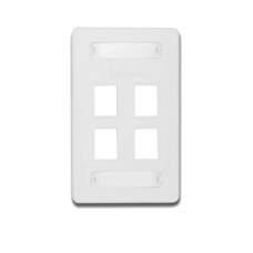 Placa de Pared Modular 10G MAX de 4 Salidas, Color Blanco Placa de Pared Modular 10G MAX de 4 Salidas, Color Blanco