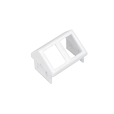 Adaptador para Placa de Pared CT, de Dos Salidas, Angulado, Color Blanco