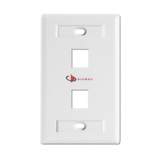Placa de Pared Keystone de 2 Salidas, Color Blanco, para Jacks Keystone Z-MAX y MAX Placa de Pared Keystone de 2 Salidas, Color Blanco, para Jacks Keystone Z-MAX y MAX