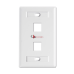 Placa de Pared Keystone de 2 Salidas, Color Blanco, para Jacks Keystone Z-MAX y MAX
