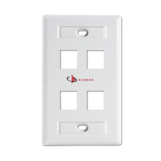 Placa de Pared Keystone de 4 Salidas, Color Blanco, para Jacks Keystone Z-MAX y MAX Placa de Pared Keystone de 4 Salidas, Color Blanco, para Jacks Keystone Z-MAX y MAX