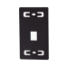 Placa de Pared Modular MAX, de 1 Salida, Color Negro