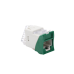 Jack UltraMAX Cat5e, UTP, Montaje Híbrido en Placa de Pared (Plano y Angulado), Color Verde, Punch Down