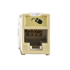 Jack Ultramax Cat5e, UTP, Montaje Híbrido en Placa de Pared (Plano y Angulado), Color Marfil, Punch Down