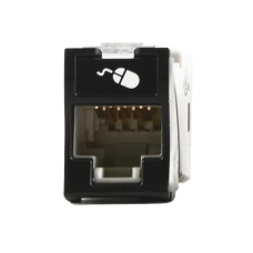 Jack Ultramax Cat6a, Utp, Montaje Híbrido en Placa de Pared (Plano y Angulado), Color Negro, Punch Down