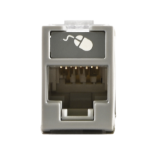 Jack Ultramax Cat6A, UTP, Montaje Híbrido en Placa de Pared (Plano y Angulado), Color Gris, Punch Down