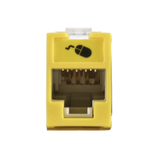 Jack Ultramax Cat6a, Utp, Montaje Híbrido en Placa de Pared (Plano y Angulado), Color Amarillo, Punch Down