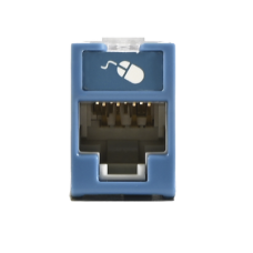 Jack UltraMAX Cat6A, UTP, Montaje híbrido en Placa de Pared (Plano y Angulado), Color Azul, Punch Down