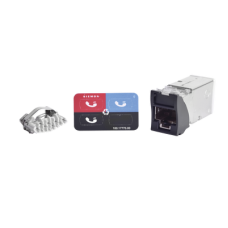 Jack Z-MAX Cat5e, Blindado, Montaje híbrido en Placa de Pared (Plano y Angulado), Color Negro