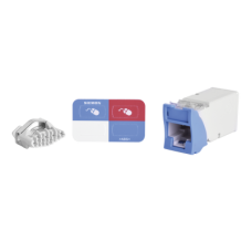 Jack Z-MAX UTP Categoría 6, Montaje Híbrido en Placa de Pared (Plano y Angulado), Color Azul, Versión Bulk (Sin Empaque Individual)