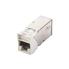 Jack Z-Max Cat6A, Blindado, Montaje Híbrido en Placa de Pared (Plano y Angulado), Color Blanco, Versión Bulk (Sin Empaque Individual)