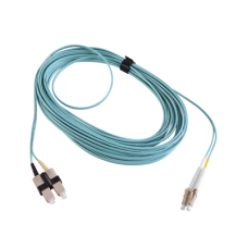 Jumper de Fibra Óptica Multimodo 50/125 XGLO OM3, LC-SC Duplex, OFNR, Color Aqua, 10 Metros (32.81 Pies) Jumper de Fibra Óptica Multimodo 50/125 XGLO OM3, LC-SC Duplex, OFNR, Color Aqua, 10 Metros (32.81 Pies)