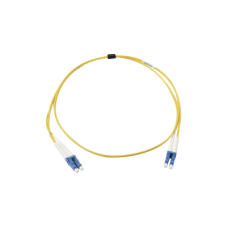 Jumper de Fibra Óptica Monomodo (OS2), XGLO, Riser, LC/UPC-LC/UPC Duplex, OFNR, Color Amarillo, 1 Metro (3.28 Pies)