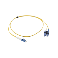 Jumper de Fibra Óptica Monomodo (OS2), XGLO, Riser, LC/UPC-SC/UPC Duplex, OFNR, Color Amarillo, 1 Metro (3.28 Pies)