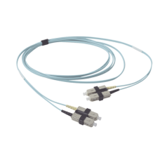 Jumper de Fibra Óptica Multimodo 50/125 OM3 XGLO, SC-SC Duplex, OFNR, Color Aqua, 2 Metros (6.56 Pies) Jumper de Fibra Óptica Multimodo 50/125 OM3 XGLO, SC-SC Duplex, OFNR, Color Aqua, 2 Metros (6.56 Pies)