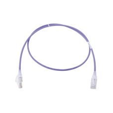 Patch Cord MC6 Modular Cat6 UTP, CM/LS0H, 0.91 Metros (3 Pies), Color Violeta, Diámetro Reducido (28AWG), Versión Bulk (Sin Empaque Individual)