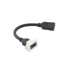 Adaptador HDMI con Pigtail Hembra-Hembra, Para Vídeo 720, 1080p, 4K UHD Compatible con Faceplates MAX Siemon de 2 Salidas, Color Blanco